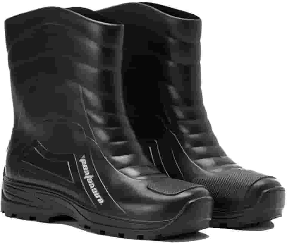 Bota De Pvc Para Chuva Cano Medio Impermeável Preta Pantaneiro Motocilcista Motoqueiro Uso Geral