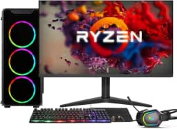 PC Gamer Completo AMD Ryzen 5 5600G, Gráficos Radeon VEGA 7, 16GB DDR4, SSD 512GB, Fonte 500W, Monitor 24' 75Hz, 3green Force - 3F-018