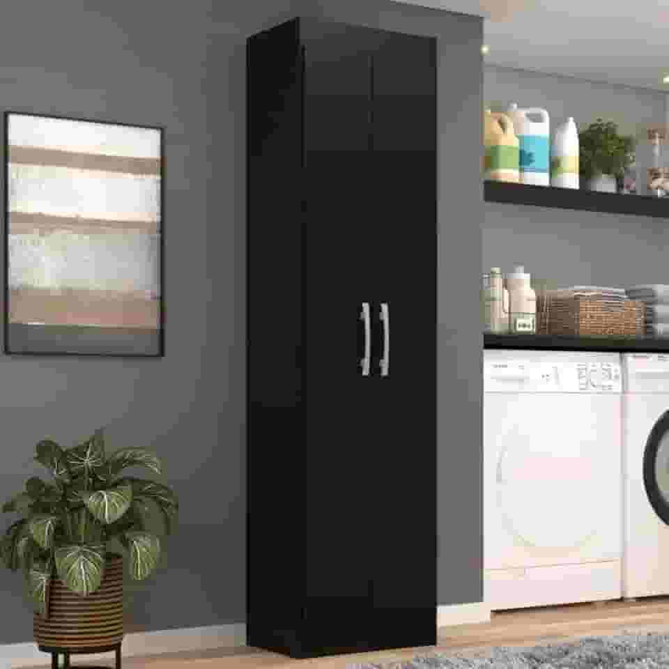 Armário Multiuso para Área de Serviço 2 Portas San Marino Preto