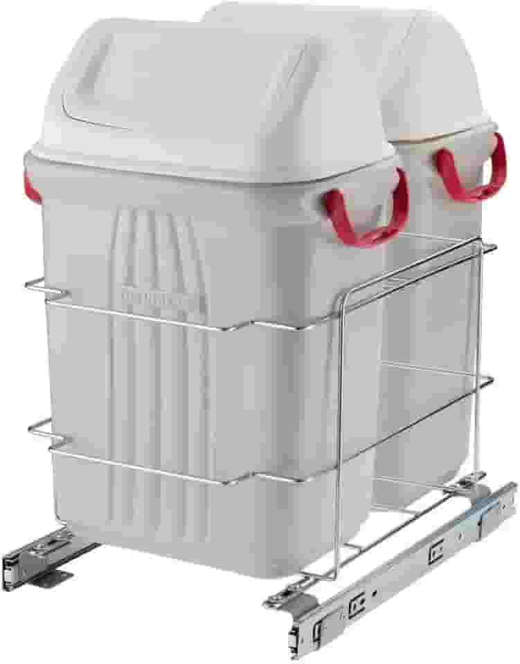 Schmitt 72701C Suporte Duplo - 2 Lixeiras, 19 L, Embutir Corrediça Deslizante