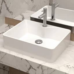 Cuba Pia de Apoio Sobrepor Retangular 48x37 Branca Banheiro Lavabo Beltempo BT-2317