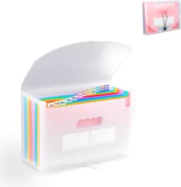 Pasta Sanfonada A4 12 Divisorias, Organizadora Documentos, Pasta Arquivos, Pasta Sanfonada, Pasta para Documentos (Transparente)