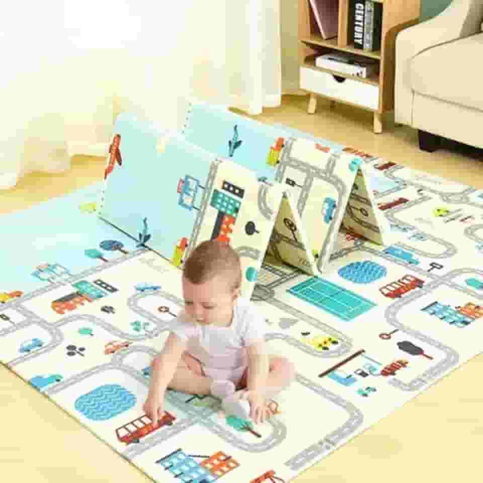 Tapete Térmico Infantil Atividades Dupla Face Dobrável 150x200cm Original Baby Toys ® (Carros)