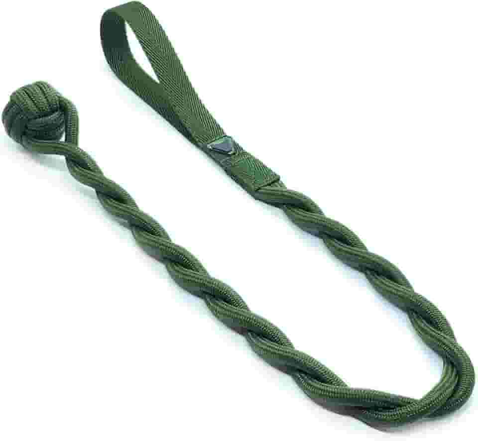 ApoloDog Cabo de Guerra Premium, Corda Trançada de Polipropileno 50CM ATÉ METRO com Alça Reforçada, para Interação e Treinamento de Cães BRINQUEDO INTERATIVO (VERDE MILITAR, G - 1 METRO)