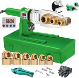 Máquina de Solda de Tubo com Display Digital 1000W 220V - Kit Completo para Tubos PPR, PE, HDPE (20-63 mm) - Ideal para Uso Doméstico, Oficinas e Canteiros de Obras