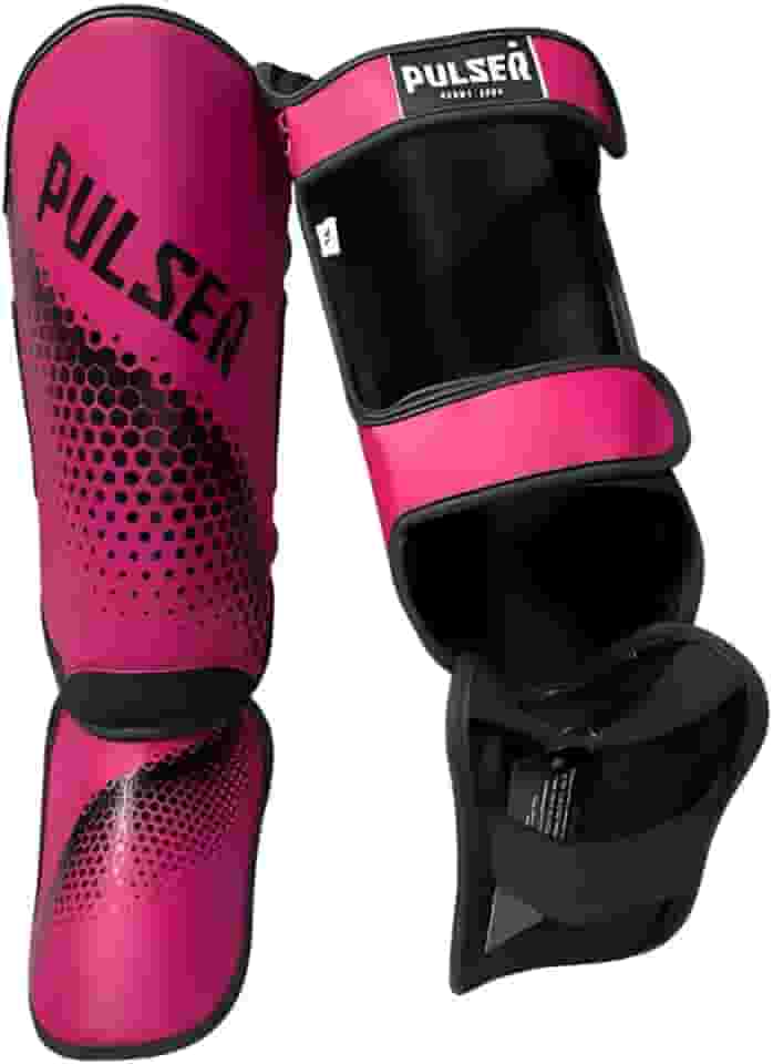 Caneleira Muay Thai Kickboxing 20mm PU Articulada Protetor de Canela - Pulser Fight
