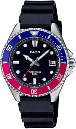 Relógio de mergulho masculino - MDV-10-1A2VDF mostrador preto