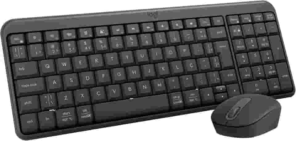 Combo Teclado e Mouse Sem Fio Logitech MK250 Bluetooth com Conectividade Rápida e Fácil, Design Compacto, Mouse Ambidestro, Layout ABNT2, Construção Durável, Compatível com PC e Mac - Grafite