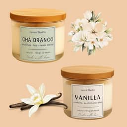 Kit 2 Velas Aromáticas Chá Branco e Vanilla 100gr cada | cuore Studio