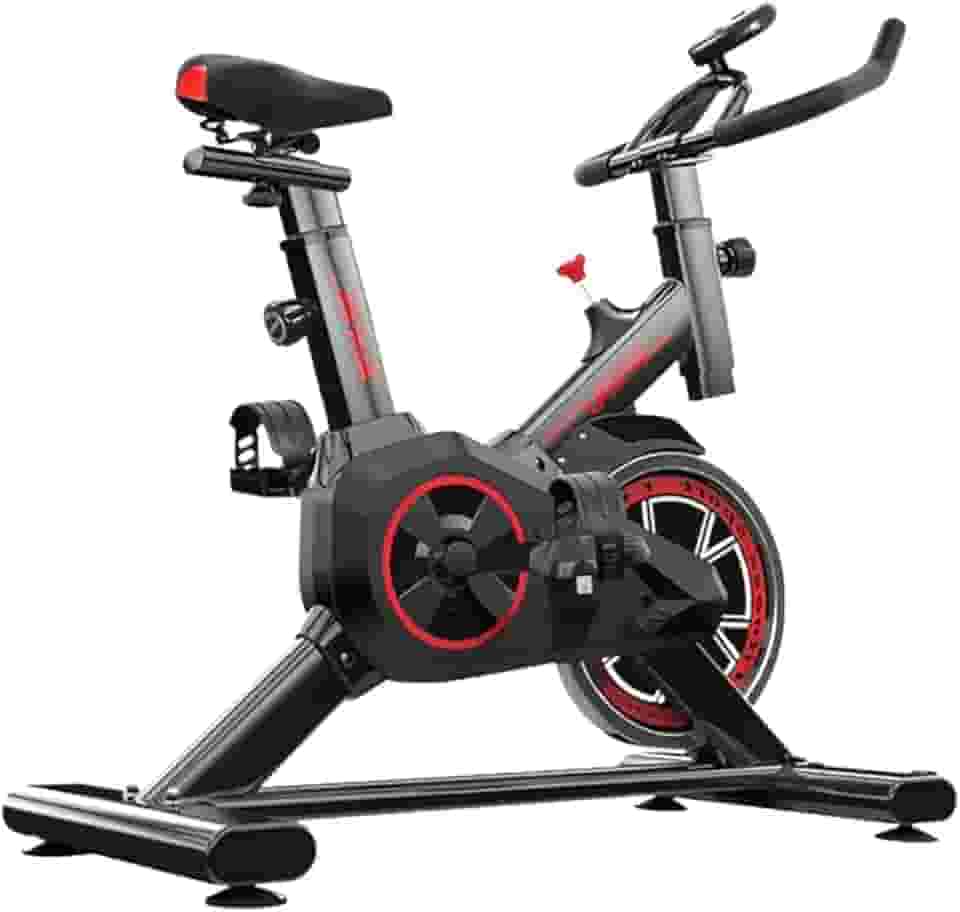 Bicicleta Ergométrica Spinning Profissional, Bike, Silenciosa, Estrutura em Aço, Preto e Vermelho