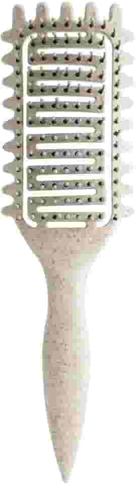 Escova definidora de cachos, melhor escova de cabelo cacheado 2024, escova de cabelo ventilada para desembaraçar, modelar e definir cachos para mulheres e homens menos puxados (bege)