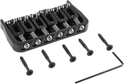 Ponte de Guitarra Elétrica Fixa, Ponte de Guitarra de Metal Ajustável Fixa (Preto com parafusos de prata)