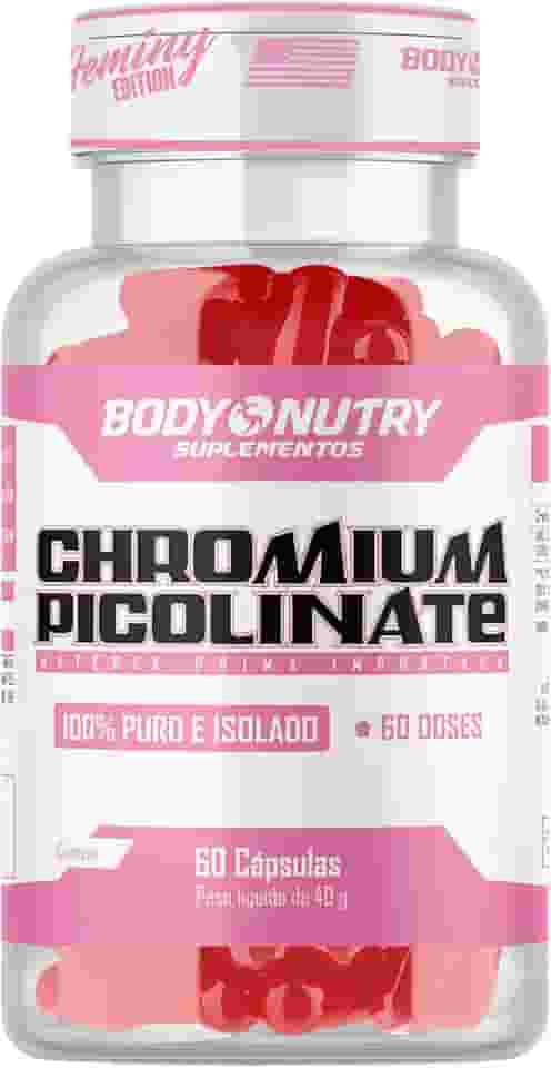 Picolinato de Cromo Controle de Apetite Chromium Picolinate Pote 60 Cápsulas 35mcg 100% Puro Auxilia Metabolismo Fonte de Cromo Isolado Rende 60 Doses Suplemento Mineral Matéria Prima Importada - Body Nutry