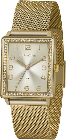 Relógio Feminino Lince Analógico Dourado LQG4665L