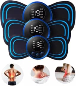 Kit Com 3 Mini Massageador Elétrico Portátil Aparelho Massageador Elétrico Recarregável Portátil p/Dor Muscular Pescoço Pernas Coluna Lombar e Cervicalsem fio usb fisioterapia tens relaxamento corporal