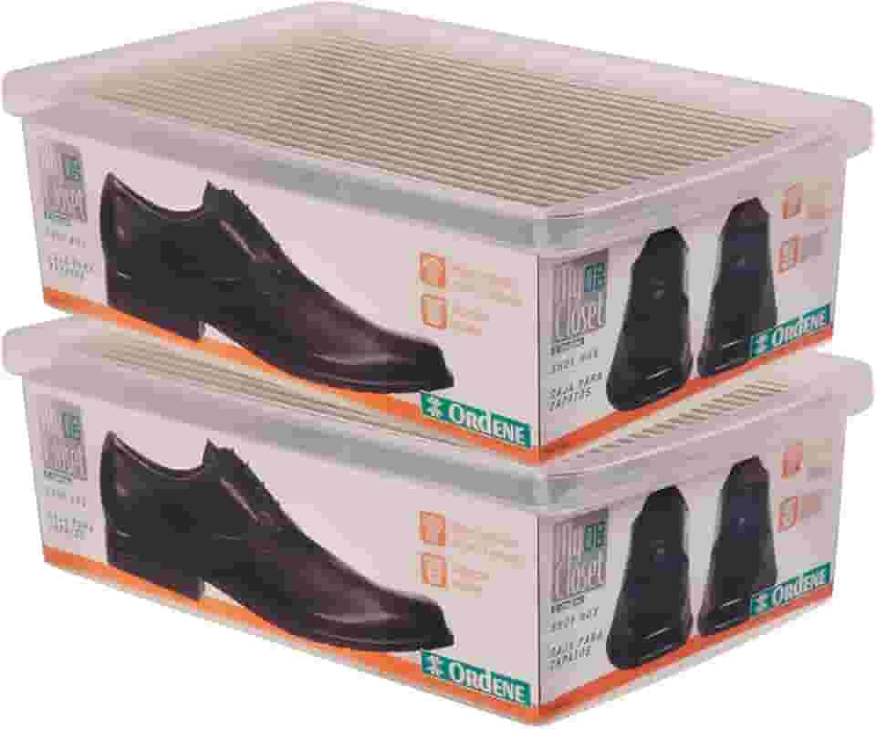 Kit 2 Caixa Organizadora De Sapatos Grande Para Closet Transparente