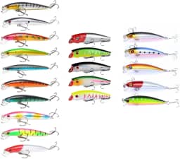 Kit 20 Iscas Artificiais Superfície+meia Água+fundo Pesca Para Tucunaré Traíra Dourado Robalo Black Bass