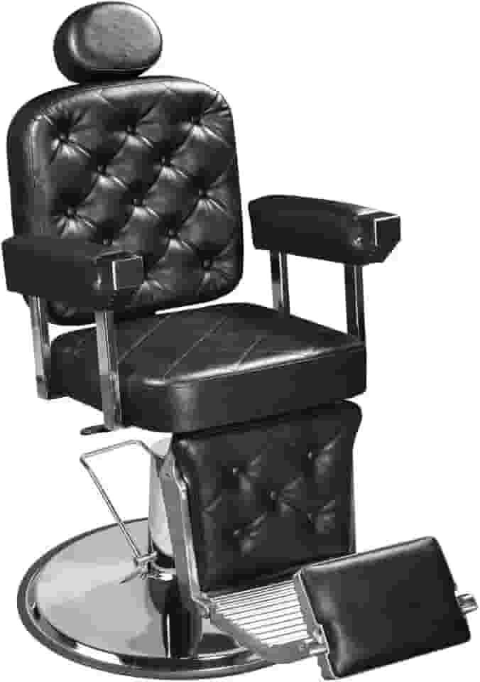 Cadeira de Barbeiro Dubai Premium Marri, Cadeira Giratória e Reclinável para Barbearia e Salão de Beleza, Design Ergonômico, Estrutura em Aço Reforçado, Estofado, Base em Metal - Preto (Marrom Café)