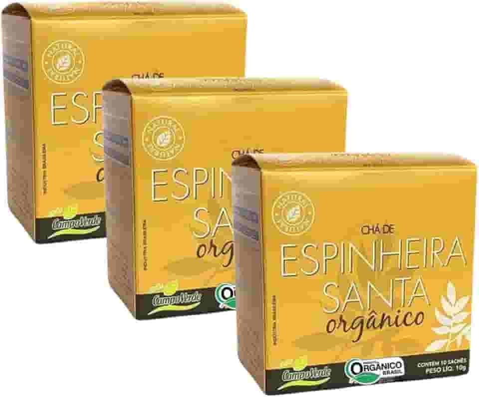Espinheira Santa Chá Orgânico Kit 3cx (30 Sachês) Campo Verde