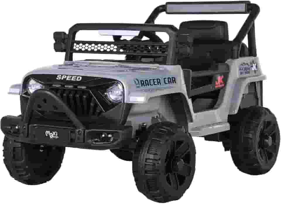 Carrinho Elétrico Infantil Mini Jipe Ride On 12v Maxi Toys (Cinza)