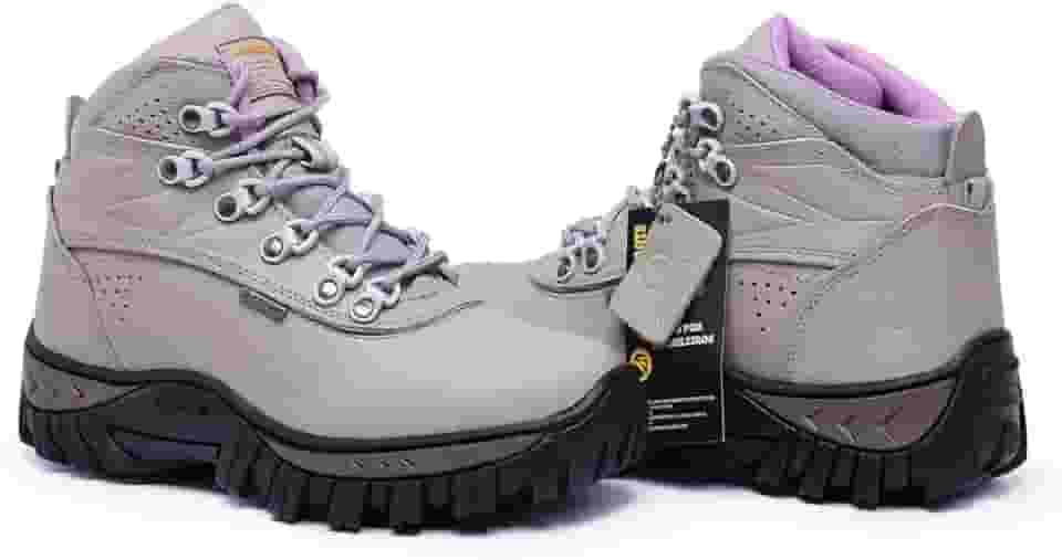 Bota Feminina Trilha em Couro Legítimo Blaqueado com Palmilha de Gel 2066