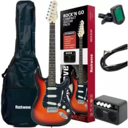 Kit Guitarra Rock Wave Rgk50 Sunburst, Capa e Acessórios