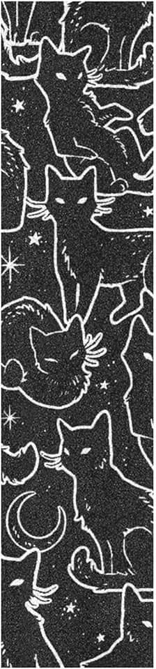 YETTASBIN Fita Adesiva para Skate Black Cats, Sem Bolhas, Antiderrapante, Longboard, Adesivo, Lixa, para Skate, 33 X 9 Polegadas