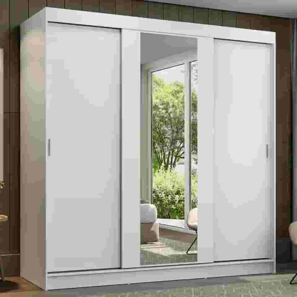 Guarda-roupa Casal Madesa Reno 3 Portas de Correr com Espelho B