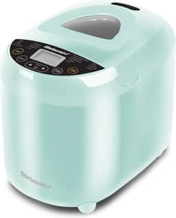 Elite Gourmet EBM8103M Máquina de fazer pão programável, 3 tamanhos de pão, 19 funções de menu sem glúten branco centeio de trigo francês e mais, 2 kg, menta