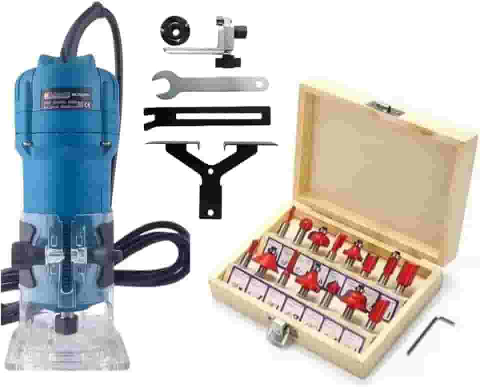 Tupia Laminadora 900w + Jogo De Fresas 15 Peças 6mm 30000rpm (110, Volts)