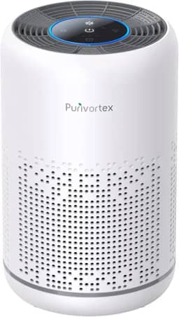 Purificador de ar HEPA para quarto – filtra odores de pelos de pelos – Portátil com esponja de fragrância – Modo de suspensão e controle de velocidade – AC300 (branco)