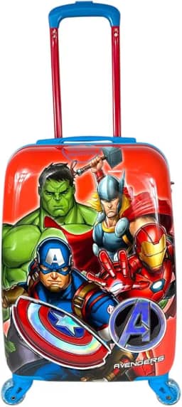 Mala De Viagem Bordo Infantil Vingador 4 Rodas Giros De Led