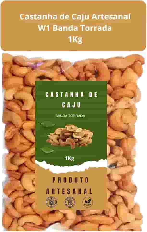 Castanhas De Caju Torradas Em Bandas 1kg Sem Sal - Mn Plus