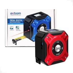 Trena Laser Alcance 50 Metros Display Digital Multifuncional Com Fita Métrica de 5 metros Profissional Bateria Recarregável USB