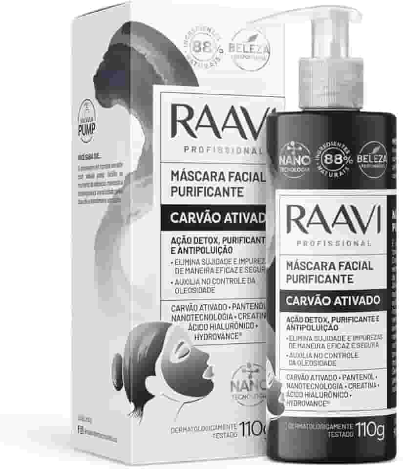 Máscara Facial Purificante Carvão Ativado Raavi 110g