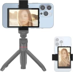 Tela de monitor de selfie Newmowa Vlog para celular, suporte magnético para celular, usando câmera traseira para selfie Vlog Live Stream TikTok, compatível com iPhone (suporta gravação com fio 4K