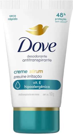 Dove Desodorante Antitranspirante em Creme Sérum Previne Irritação 50 G