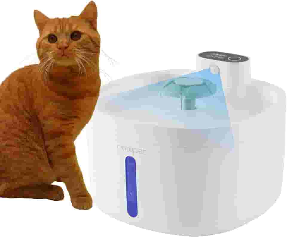 Bebedouro para Gatos Sem Fio, NEWPET Fonte para Gatos Sem Fio, Silencioso, Mesmo sem Energia Elétrica, a água Continua a Sair sem Problemas