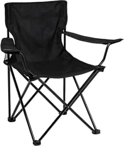 JustGoFit Cadeira de Camping Dobrável com Porta-Copos – Leve, Compacta e Portátil para Praia, Pesca e Viagens