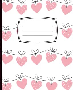 Composition Notebook Pink Heart Banners: Cute Pink, White & Black Colors | 100 Pages | College Ruled | 7.5' x 9.25' | Perfect for School, Journaling, Notes & More!