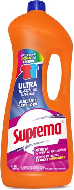 Suprema Alvejante Sem Cloro 1.5L Remoção De Manchas/Roupas Coloridas
