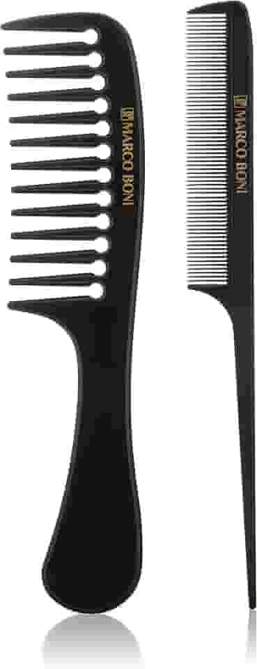 Marco Boni Conjunto Com 2 Pentes Gioconda Dentes Espaçados Dentes Finos 2238 Preto