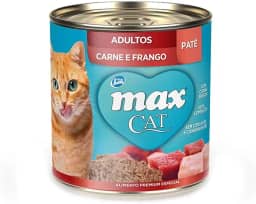 Patê Adultos, Carne e Frango Max Cat Raça Adulto, Sabor Carne 280g