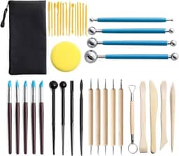 Kit 38 Peças + Estojo Escultura Cerâmica Argila Biscuit Aço