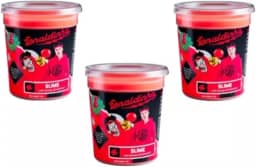 Kit de Slime Enaldinho Lojas Q2 Vermelho com Bolinha Surpresa - 3 Potes Biodegradáveis para Crianças Unissex