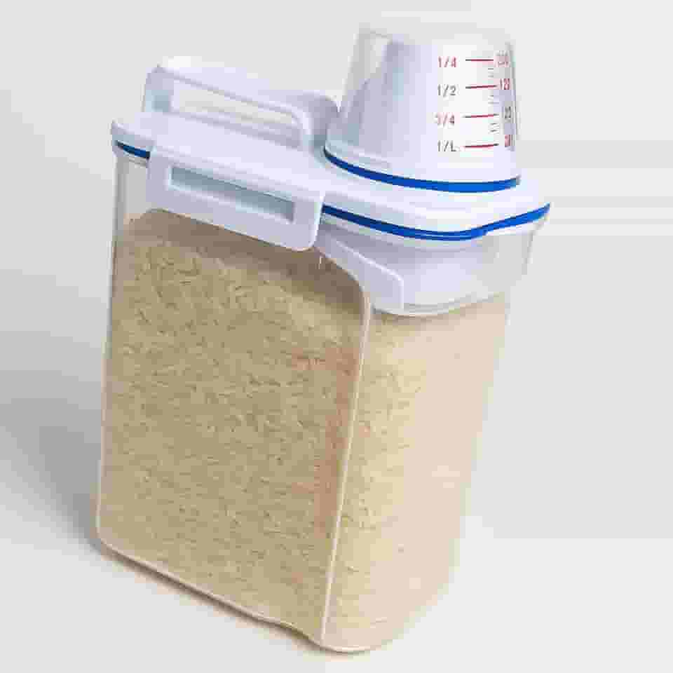 Pote Hermético Organizador de Cozinha com Dosador 2kg para Mantimentos, Arroz, Feijão, Farinha ou Ração