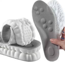 1 Par De Palmilha 4D Esportiva Ortopédica De Látex Respirável Anti Impacto Anatômica Suporte De Arco Corrida (M 25,5cm) 37-38