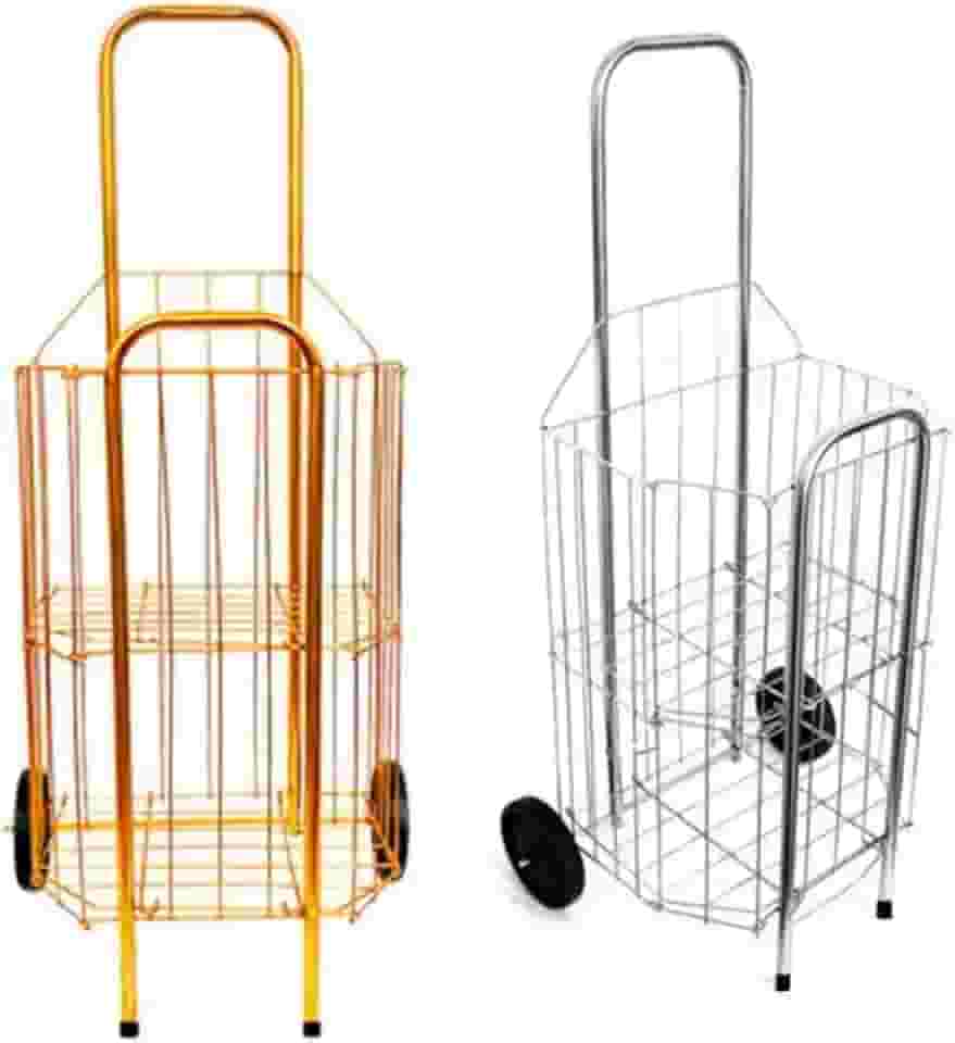 Carrinho de Feira Dobrável, Capacidade 60kg, Compacto.