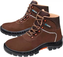 Bota botina Segurança Ocupacional EPI Marluvas Linha Premier 75BPR-PVC cabedal em Nobuck Bico PVC e solado Bidensidade com Estabilizador