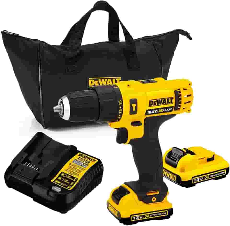 DEWALT Parafusadeira e Furadeira de Impacto de 3/8 Pol. (10mm) a Bateria Bivolt 12V 1.500 RPM 110V DCD716D2